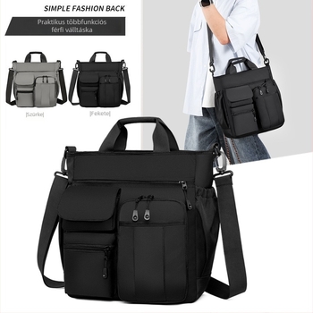 Férfi crossbody táska utazáshoz és üzleti használatra — Nagy kapacitás, Oxford anyag, Vízálló, Többszintes rekeszek, Kompatibil 14 hüvelykes laptophoz