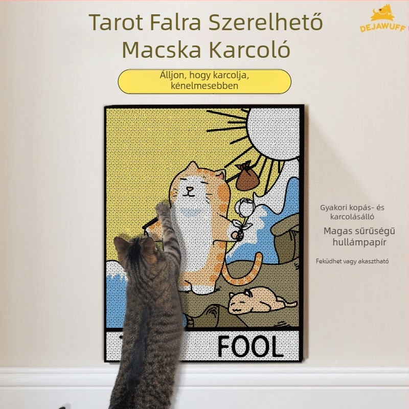 Macska karmoló tábla, fa, egyszerű stílus, 1 db, Dejia wangfu