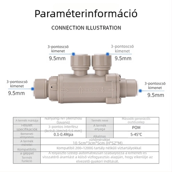 RO tiszta víz készülékéhez 2-utas/3-utas elosztó szelep (tank nélküli, POM)