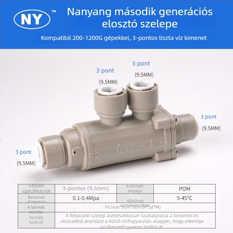 RO tiszta víz készülékéhez 2-utas/3-utas elosztó szelep (tank nélküli, POM)