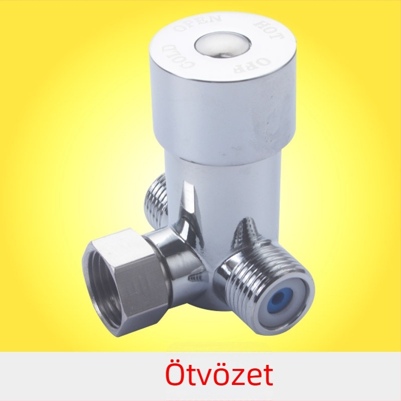 Meleg és hideg víz szabályozó szelep – keverő szelep 4-utas áramlással, modell 2018-9-18, működő nyomás 0.1, meleg víz 80°C, hideg víz 0°C