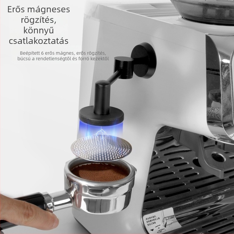 Alumínium espresso kávéfőző gép szűrőtartó mágneses rögzítéssel, falra szerelhető, 1 réteg, modern minimalista stílus