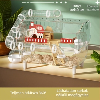 Műanyag hörcsög ketrec, átlátszó házzal, kód Dwcfbrzm, általános felhasználás