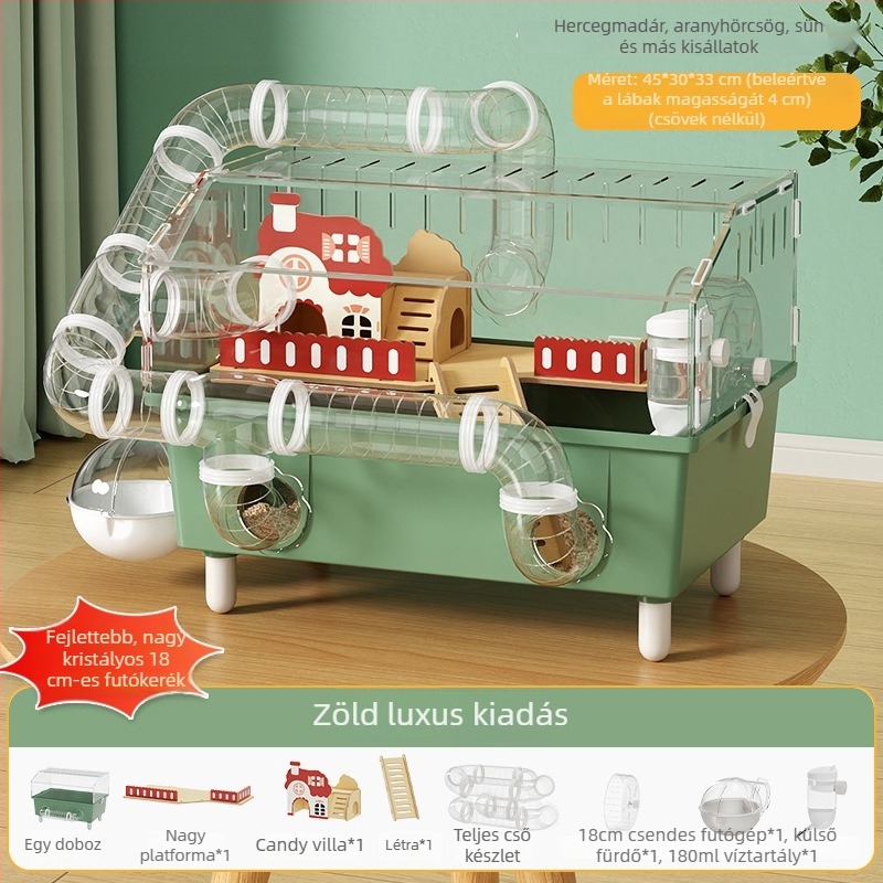 Műanyag hörcsög ketrec, átlátszó házzal, kód Dwcfbrzm, általános felhasználás