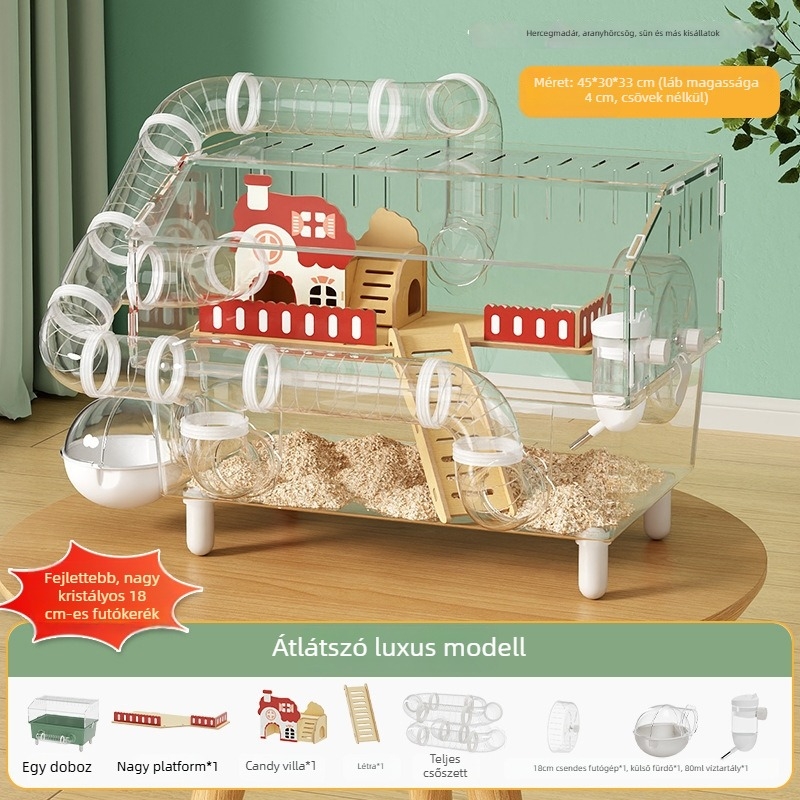 Műanyag hörcsög ketrec, átlátszó házzal, kód Dwcfbrzm, általános felhasználás