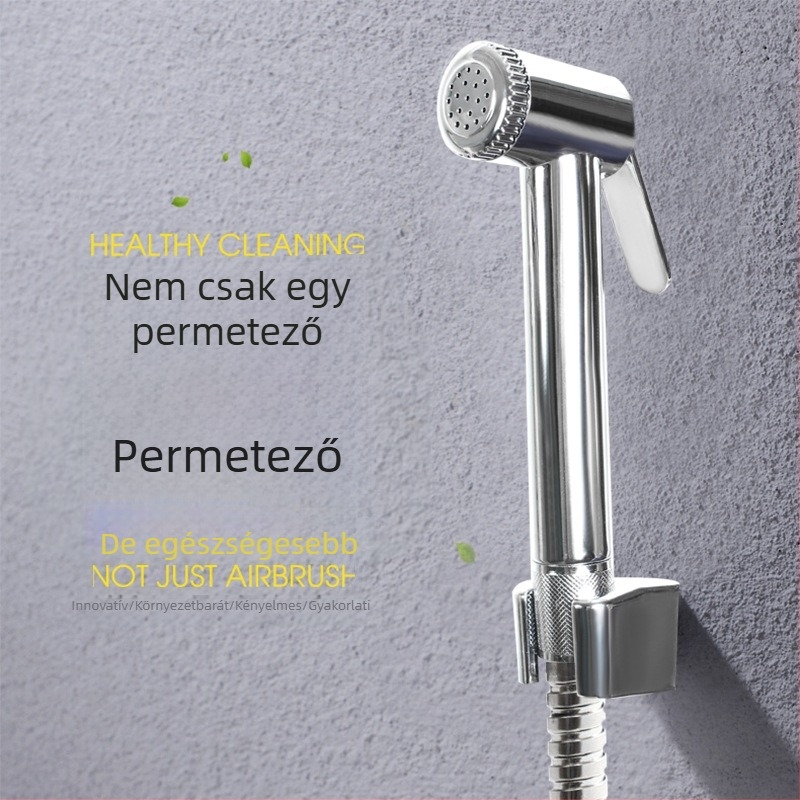 Aset hordozható WC-bidé zuhanykészlet – ABS, elektroplakált felület, négypontos csatlakozás, modell Washer Set