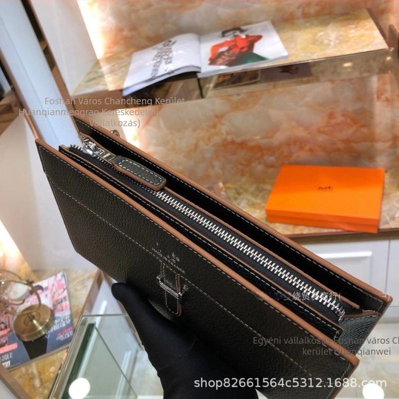 Férfi clutch táska bőrből, utcai stílus, nagy kapacitás, 2025 tavaszi kiadás