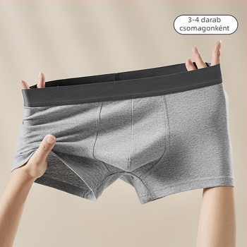 Férfi pamut boxer alsó, lélegző, antibakteriális, 80 szálas pamut, kötött, középmagas derék