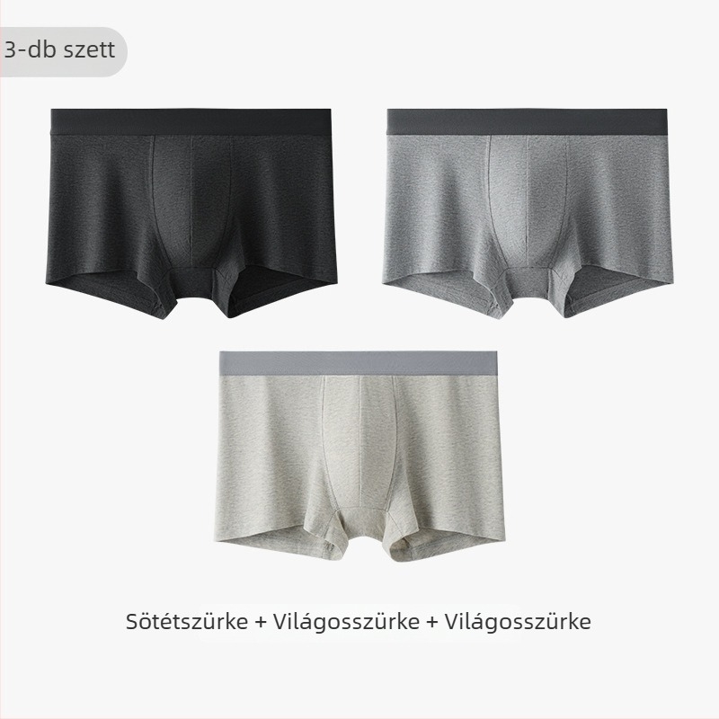 Férfi pamut boxer alsó, lélegző, antibakteriális, 80 szálas pamut, kötött, középmagas derék