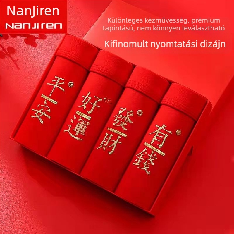 Férfi boxeralsó, lélegző pamutból, középmagas derék, egyszínű mintázat, pamutszövetből készült bélés