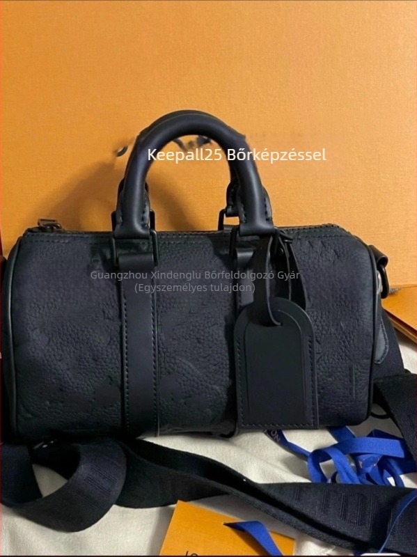 Férfi vállon átvetett táska – valódi bőr, dombornyomott, Keepall25, utcai divat, vászon bélés, antibakteriális
