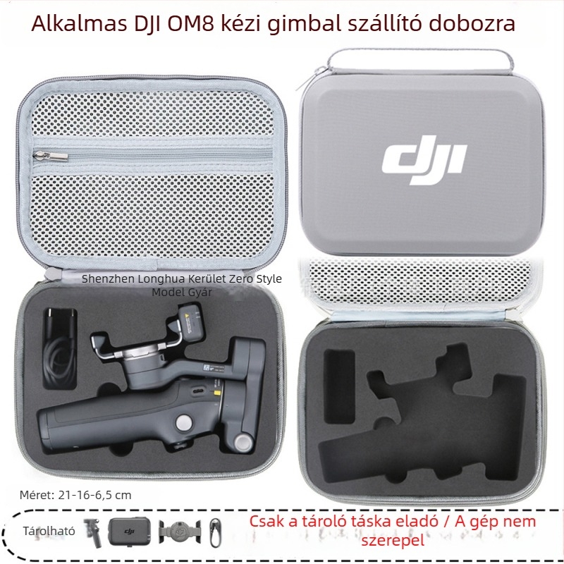 OM8 gimball stabilizátorhoz kemény tok — PU anyag, OM8-kompatibilis, Zero type márka, engedélyezett magánmárka, számla tartalmazva