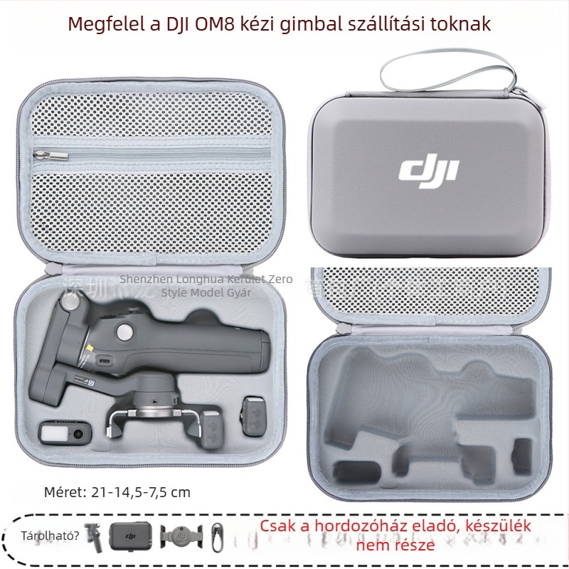 OM8 gimball stabilizátorhoz kemény tok — PU anyag, OM8-kompatibilis, Zero type márka, engedélyezett magánmárka, számla tartalmazva