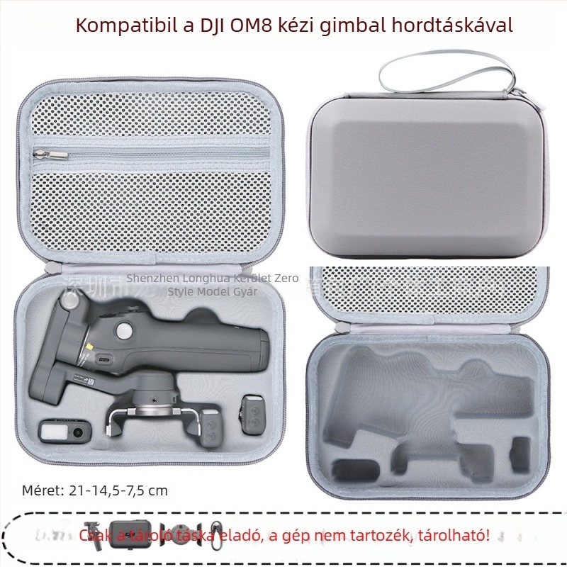 OM8 gimball stabilizátorhoz kemény tok — PU anyag, OM8-kompatibilis, Zero type márka, engedélyezett magánmárka, számla tartalmazva