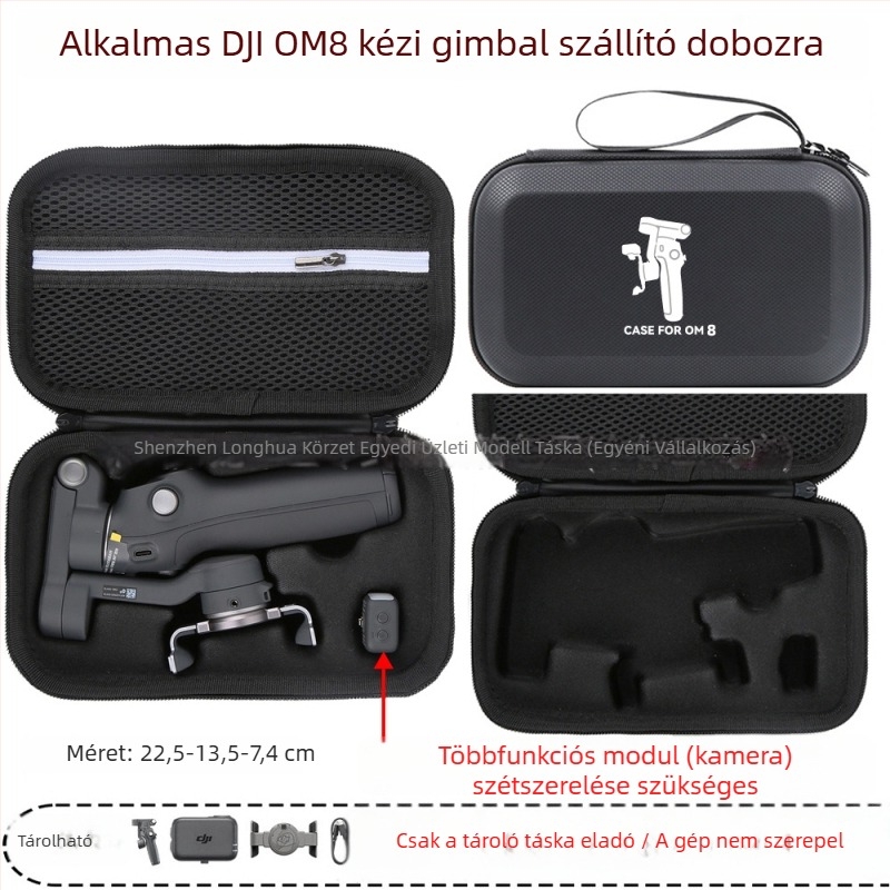 OM8 gimball stabilizátorhoz kemény tok — PU anyag, OM8-kompatibilis, Zero type márka, engedélyezett magánmárka, számla tartalmazva