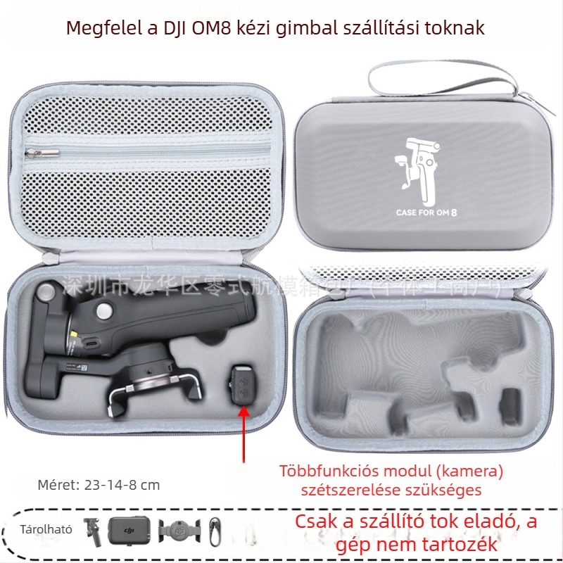 OM8 gimball stabilizátorhoz kemény tok — PU anyag, OM8-kompatibilis, Zero type márka, engedélyezett magánmárka, számla tartalmazva