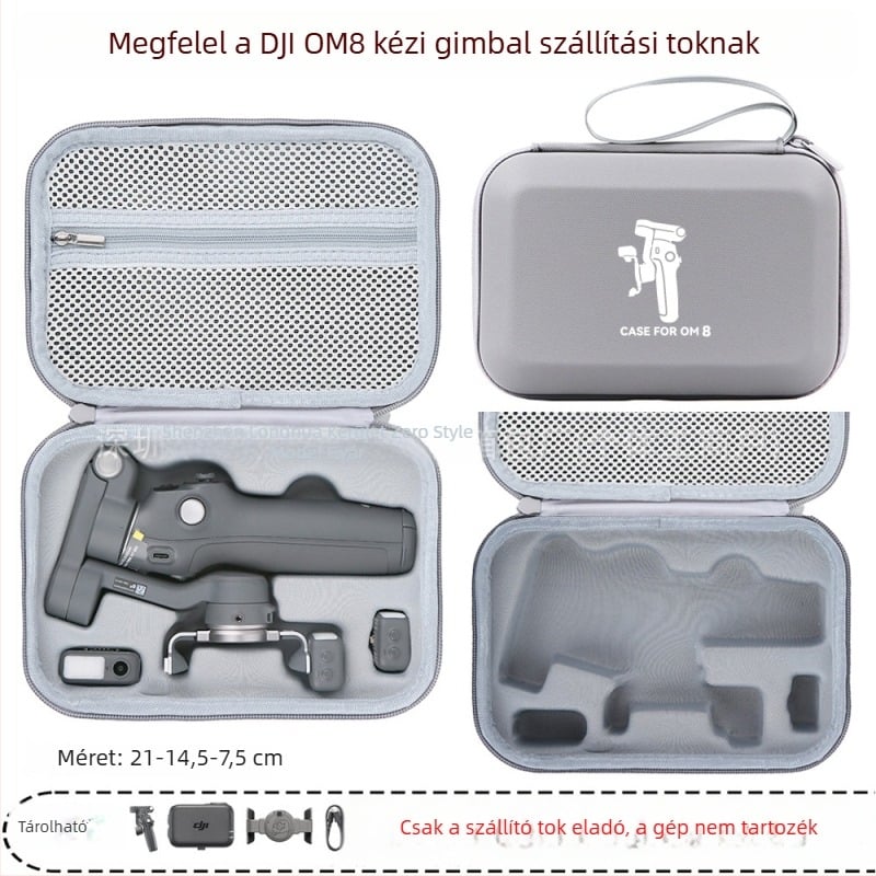 OM8 gimball stabilizátorhoz kemény tok — PU anyag, OM8-kompatibilis, Zero type márka, engedélyezett magánmárka, számla tartalmazva