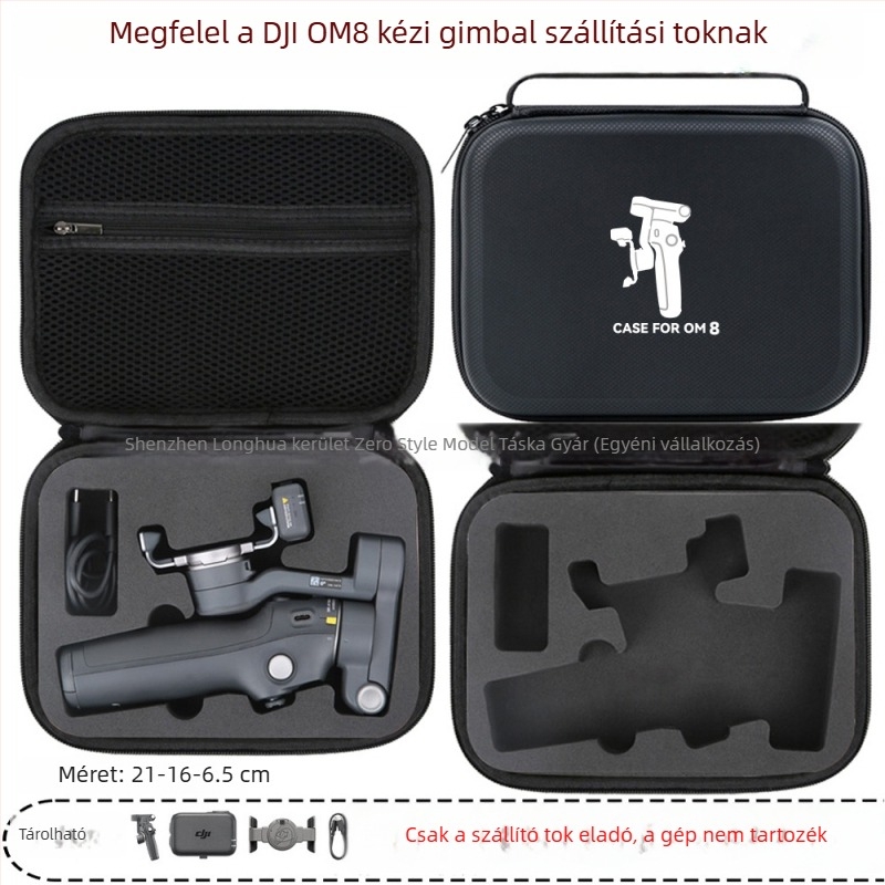 OM8 gimball stabilizátorhoz kemény tok — PU anyag, OM8-kompatibilis, Zero type márka, engedélyezett magánmárka, számla tartalmazva