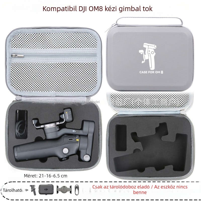 OM8 gimball stabilizátorhoz kemény tok — PU anyag, OM8-kompatibilis, Zero type márka, engedélyezett magánmárka, számla tartalmazva