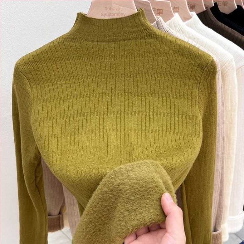 Viscose-core-spun fonalból készült pulóver, kerek nyakú, hosszú ujjú, absztrakt mintázat