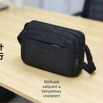 Férfi válltáska, üzleti utazáshoz, vízálló nylon poliészter béléssel, ultra könnyű, több rekesz
