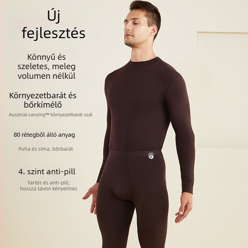 Férfi Modal thermális alapréteg szett – varrás nélküli, vastag 201–250 g/m², bársonyos bélés, antibakteriális, meleg