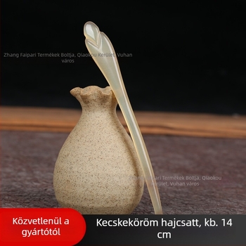Szarvból készült hajcsat, etnikus geometriai stílus, Wood expert márka