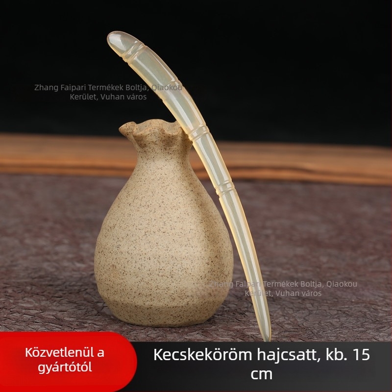Szarvból készült hajcsat, etnikus geometriai stílus, Wood expert márka