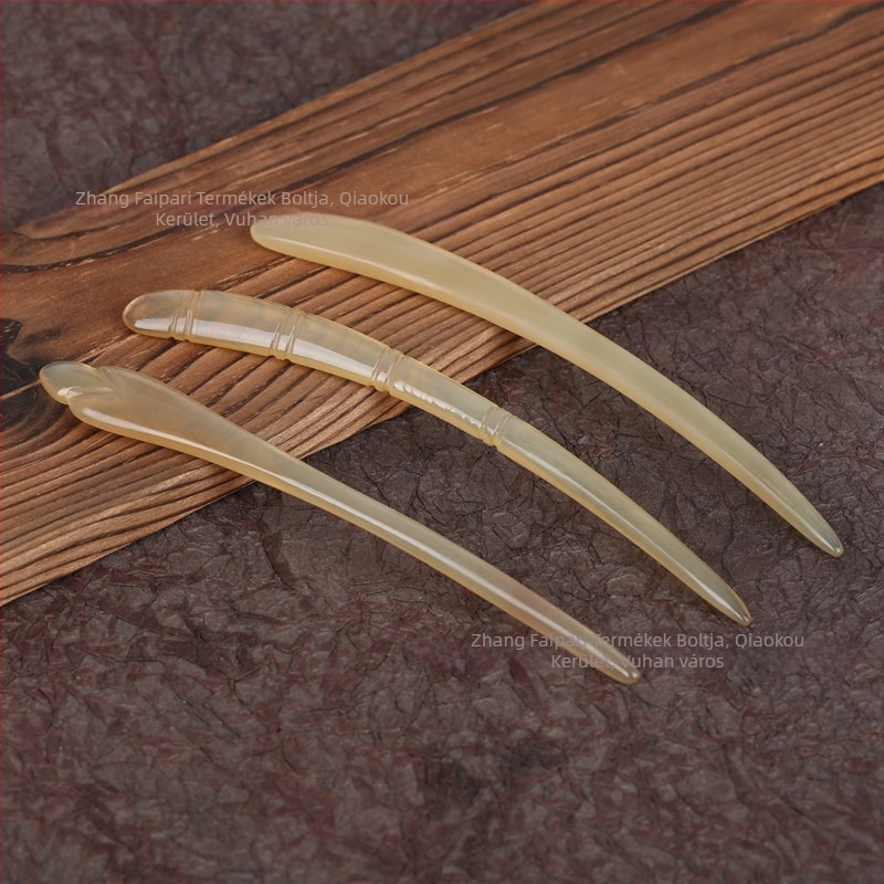Szarvból készült hajcsat, etnikus geometriai stílus, Wood expert márka