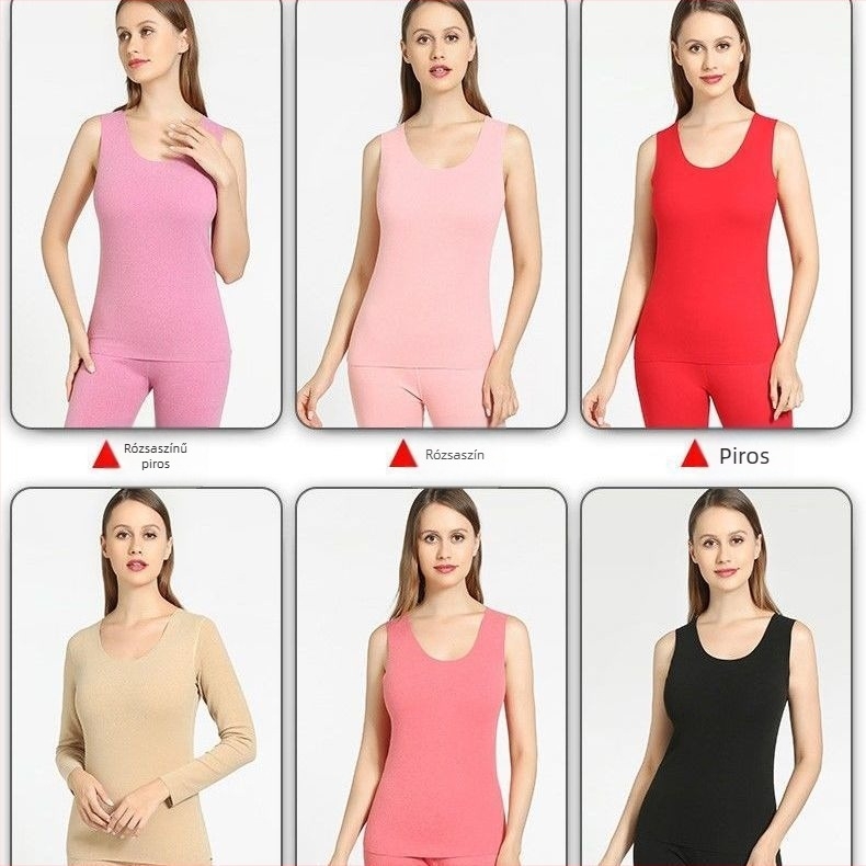 Női termosz mellény varrat nélküli, fleece-béléssel, vastag (201–250 g/m2), poliészter, kerek nyakú, pulóver-stílus