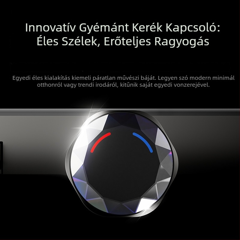 Réz zuhanykészlet, felületi szerelés, modell EH7-second gear, hőmérséklet-szabályozás, LED-es esőzuhany