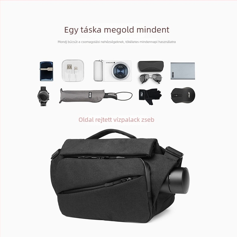 Férfi crossbody táska – Oxford szövet, vízálló, lopás elleni, légáteresztő, bővíthető