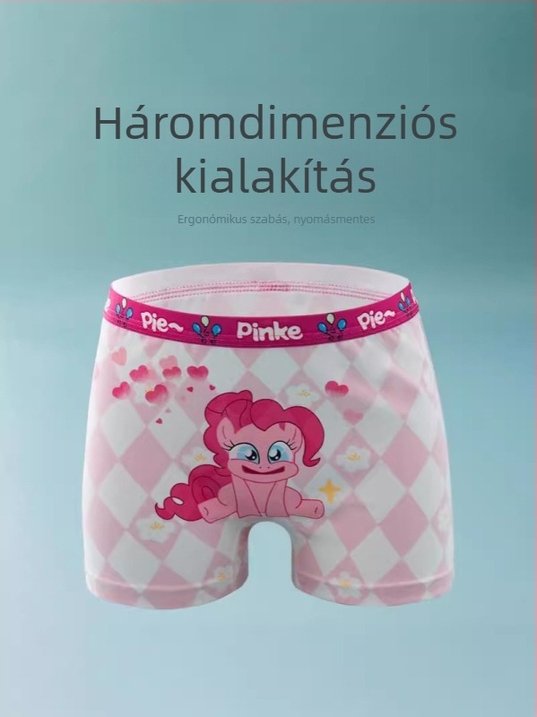Lányoknak szánt pamut boxeralsó, 4 darabos készlet, 3–8 éveseknek