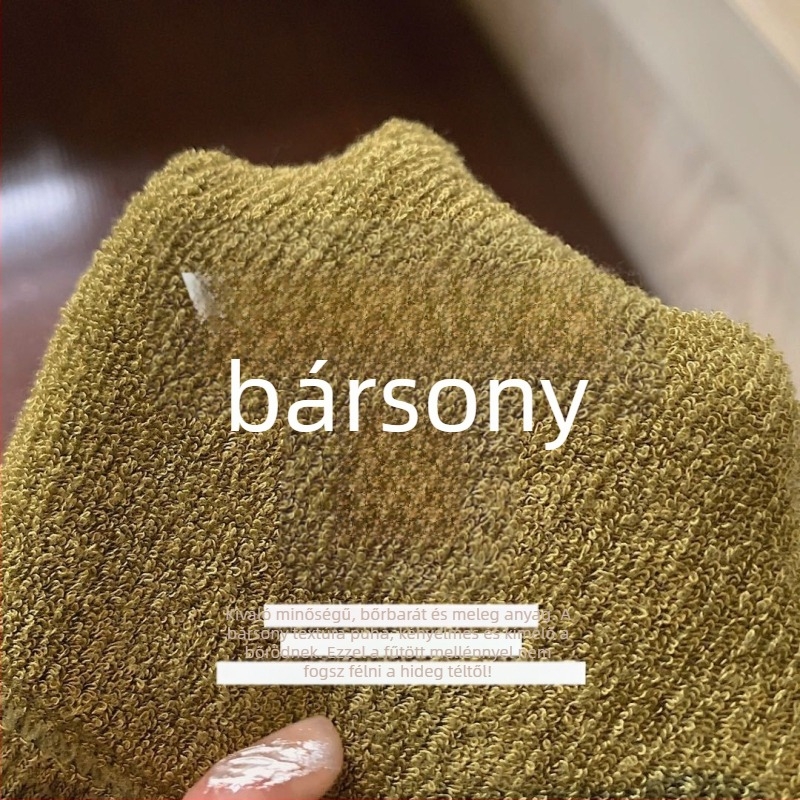 Női pamutból készült fleece-bélelt meleg mellény, csíkos mintázat, kerek nyakú, pulóver-stílus