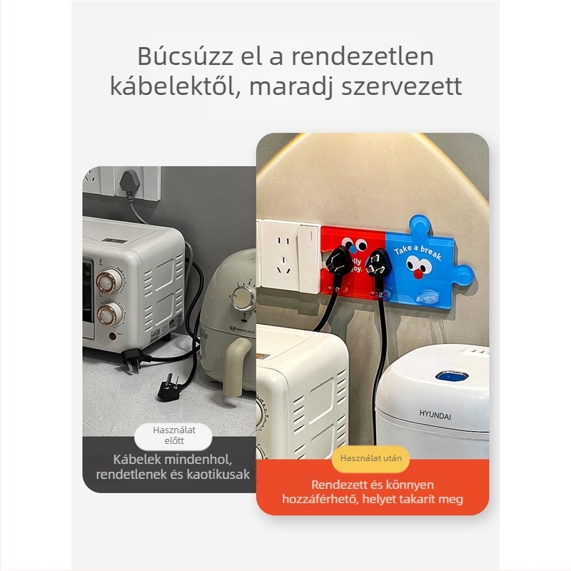 Akril kábel- és dugóhorgos tartó konyhai falra szerelhető – Qingyue, modern minimál stílus, funkciók 3679388, 92960744