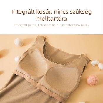 Termikus mellény női, beépített melltámasz, fleece-borítással, varrat nélküli, vast anyag 251-300 g/m2