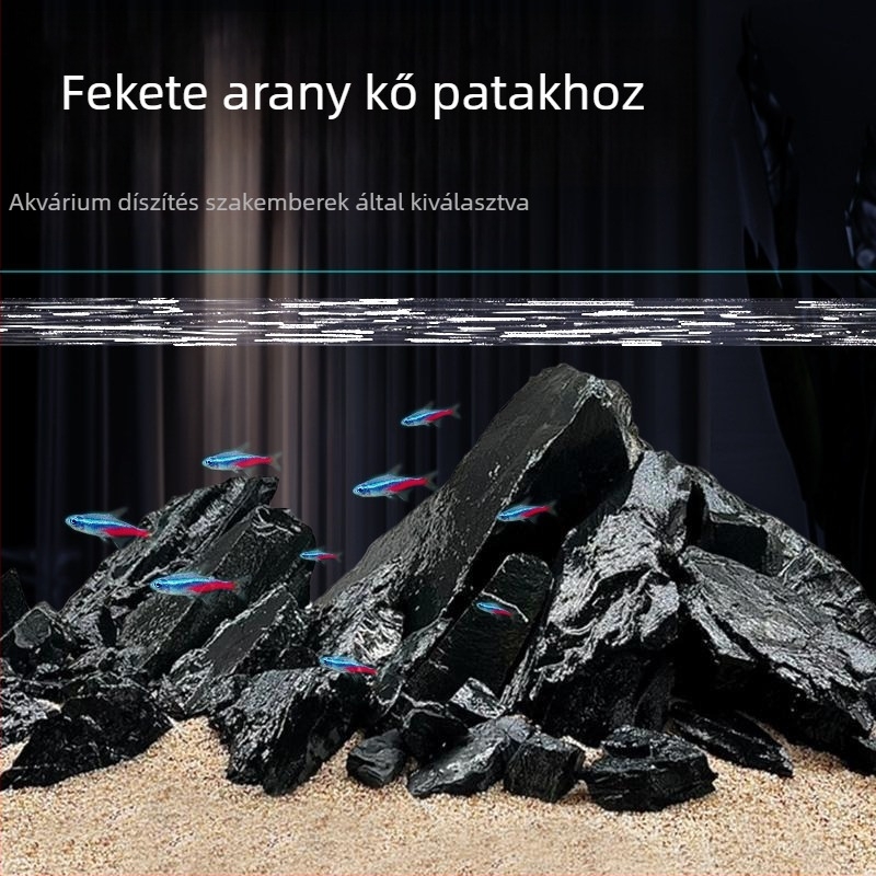 Asztali akváriumi tájkő készlet - gyanta, irodai stílus, ökológiai patak dekor, teknős napozó platform