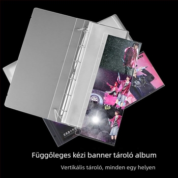 Kézben tartható fotóalbum plakátokhoz, PP borító, loose-leaf kötés, 10 oldal, logónyomtatás és testreszabás elérhető.