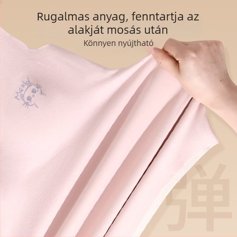 Lányoknak szóló melegítő mellény mellbetéttel, kapucnival, kerek nyakkal, 90–95% akril