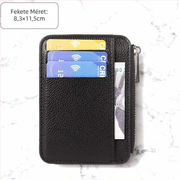 Ultra vékony PU kártyatartó és dokumentumtáska, összecsukható utazási pénztárca, anti-theft kártyatartó, 1 hajtás