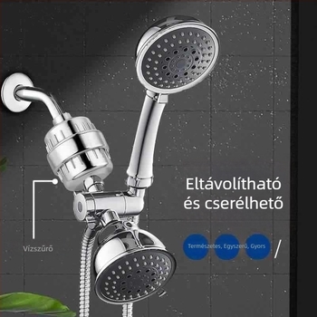 Zuhanyszűrő 15–25 réteg szűrővel, ABS ház, rejtett szerelés, modell 8DS, krómozott felület injekciós öntéssel
