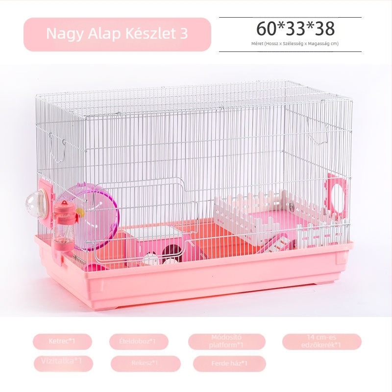 Kétszintes hörcsögketrec, műanyag, Shandong-i eredetű