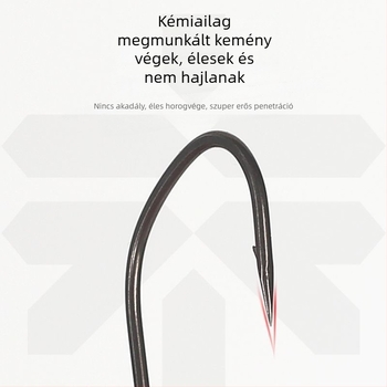 Ólomfejű horog hosszú nyele, teflon bevonattal, csúszásmentes, méret 2,5, Black Pit horgászathoz
