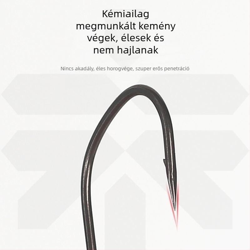 Ólomfejű horog hosszú nyele, teflon bevonattal, csúszásmentes, méret 2,5, Black Pit horgászathoz