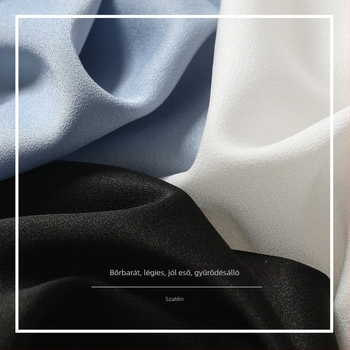 Női chiffonblúz – acetát anyag Spandex-szel, 95%+ acetát tartalom, hosszú ujjú, V-nyak