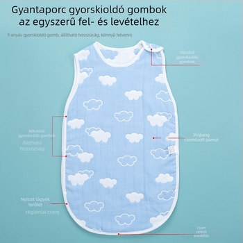 Baba alvózsák ujjatlan mellényes újszülötteknek, nyári könnyű takaró, poliészter rostanyag, töltet rost
