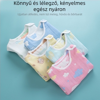 Baba alvózsák ujjatlan mellényes újszülötteknek, nyári könnyű takaró, poliészter rostanyag, töltet rost
