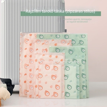 Ruhatároló táska – PE anyag; funkció: tárolás; utazásokhoz ideális; stílus: rajzfilmszerű aranyos; nagy modell