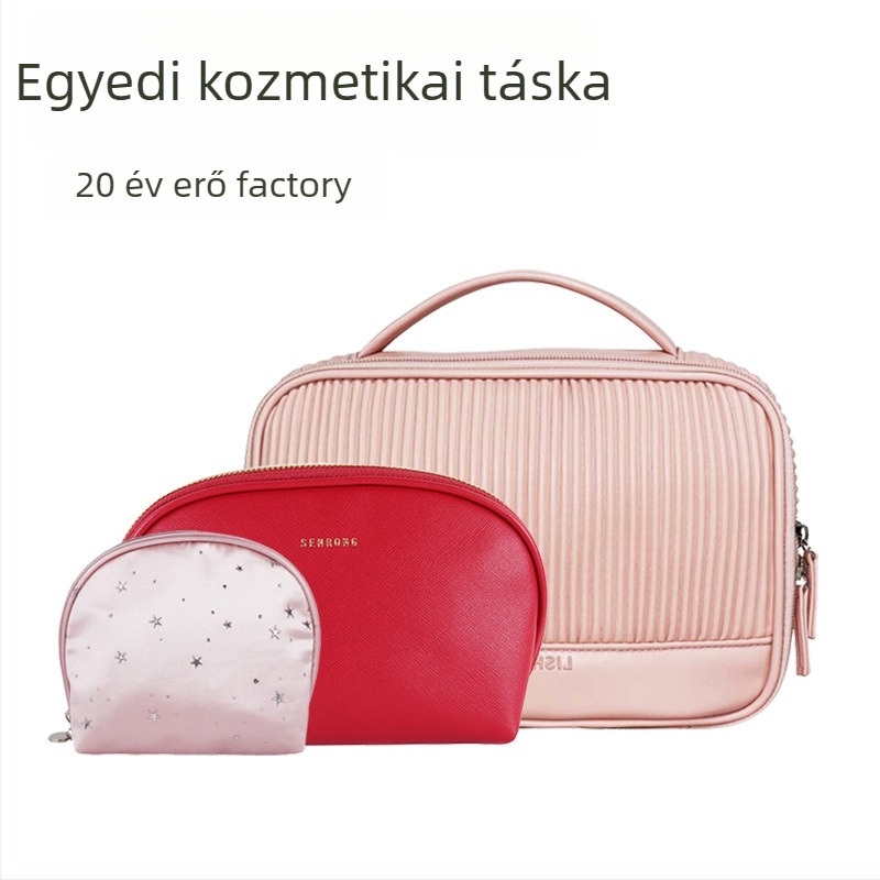 PU bőr kozmetikai táska egyedi logóval – vízálló, kagyló formájú, cipzáros rendező