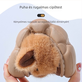 Kapibala gyerekeknek lenvászon beltéri csúszásmentes papucs, négy évszakos, lélegző pamut-len keverék, uniszex, 4–16 éveseknek, rajzfilm mintával